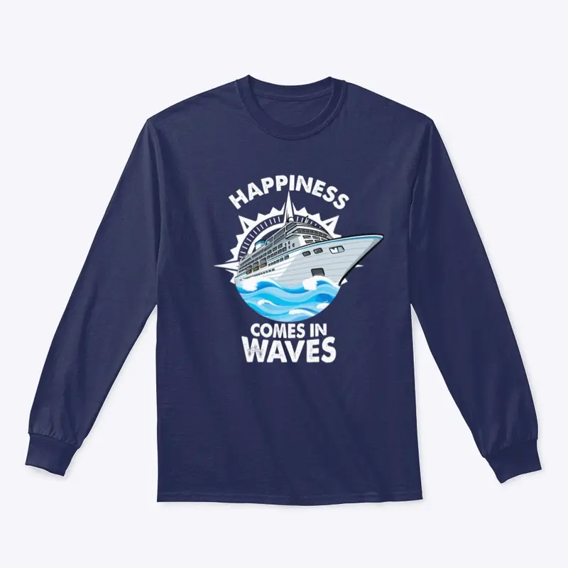 Happiness Comes In Waves Long Sleeve Top