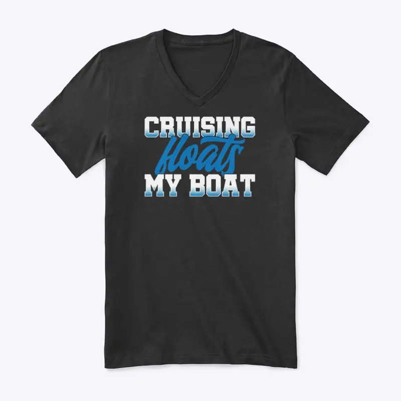 Cruising Floats Boat V-Neck T-Shirt